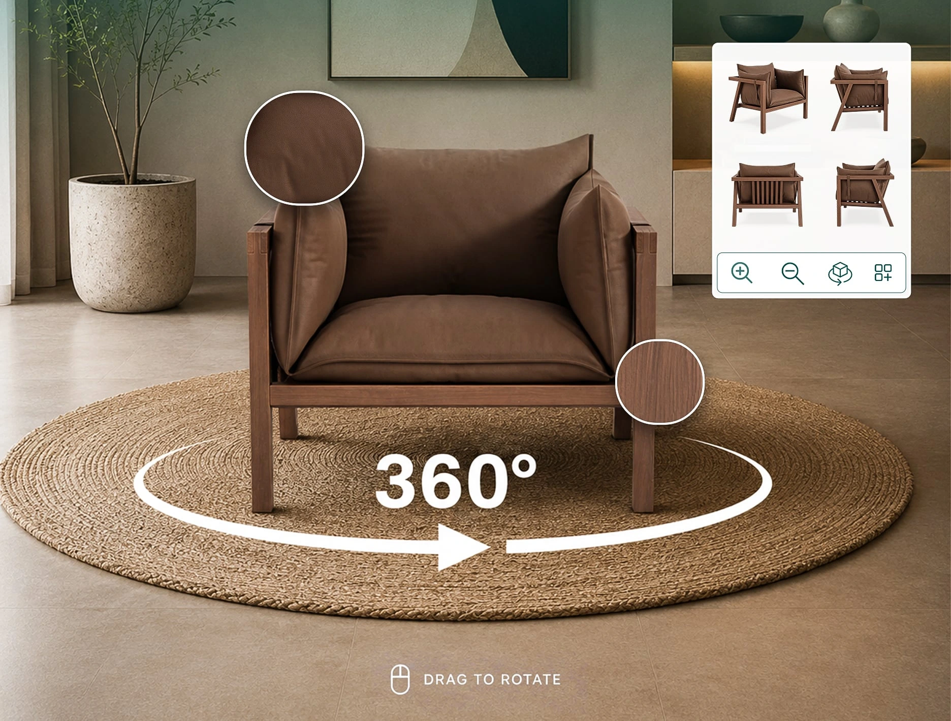360° Rotation & Zoom